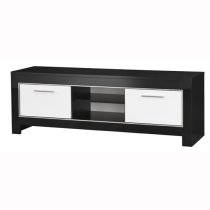 Lorenz Medium TV Stand In Black And White High Gloss With 2 Door