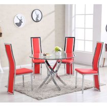 Daytona Round Clear Glass Dining Table With Chrome Legs