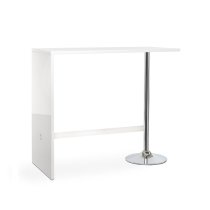 Tuscon High Gloss Bar Table In White With Chrome Legs