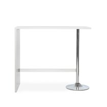 Tuscon High Gloss Bar Table In White With Chrome Legs