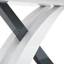 Axara Small Extending Gloss Dining Table In White And Grey