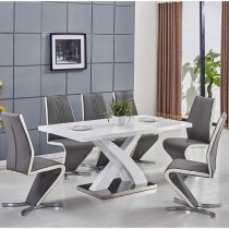 Axara Small Extending High Gloss Dining Table In White