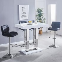 Caprice High Gloss Bar Table Rectangular In White