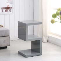 Miami High Gloss S Shape Design Side Table In Grey