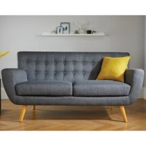 Lofting Fabric 3 Seater Sofa With Wooden Legs In Grey