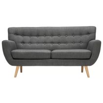 Lofting Fabric 3 Seater Sofa With Wooden Legs In Grey