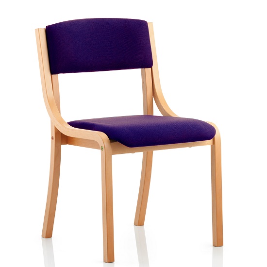 Charles Office Chair In Purple And Wooden Frame