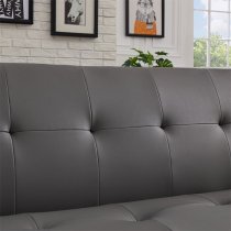 Venice Faux Leather Sofa Bed In Grey With Chrome Metal Legs