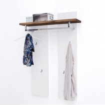 Romina Wall Mounted Coat Rack In Knotty Oak And Matt White