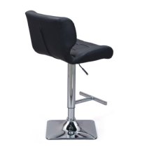 Candid Faux Leather Bar Stool In Black With Chrome Base