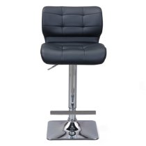 Candid Faux Leather Bar Stool In Black With Chrome Base