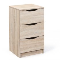 Crick Small Chest of Drawers In Sonoma Oak With 3 Drawers