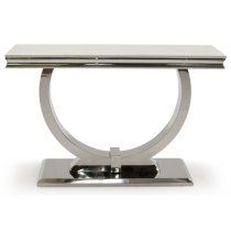 Kelsey Marble Console Table With Stainless Steel Base In Cream