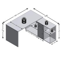 Flexi Modern Corner Computer Desk In Atelier And White