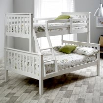 Carra Wooden Triple Bunk Bed In White