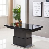 Elgin Extending Glass Top Gloss Coffee To Dining Table In Black