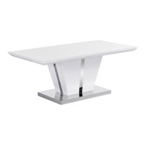 Memphis High Gloss Coffee Table In White With Glass Top