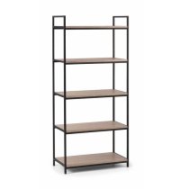 Tacita High Bookcase In Sonoma Oak And Black Metal Frame