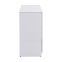 Manhattan Wide High Gloss Chest Of 6 Drawers In White