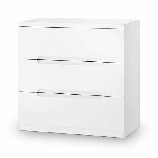 Magaly Modern Chest Of Drawers Small In White High Gloss