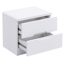 Manhattan High Gloss Bedside Cabinet With 2 Drawers In White