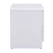 Manhattan High Gloss Bedside Cabinet With 2 Drawers In White