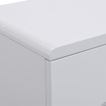 Manhattan High Gloss Bedside Cabinet With 2 Drawers In White