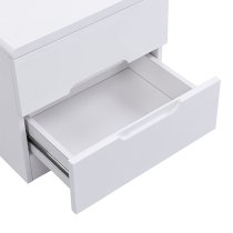 Manhattan High Gloss Bedside Cabinet With 2 Drawers In White