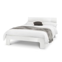 Magaly Contemporary Double Bed In White High Gloss