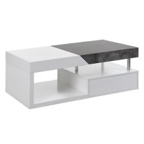 Tuna Wooden Storage Coffee Table In White And Concrete Effect