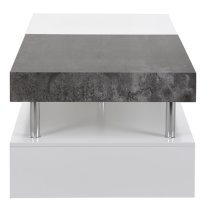 Tuna Wooden Storage Coffee Table In White And Concrete Effect