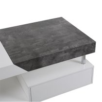 Tuna Wooden Storage Coffee Table In White And Concrete Effect