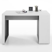 Houston Computer Desk In White And Anthracite With Shelving