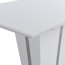 Memphis Small High Gloss Dining Table In White With Glass Top