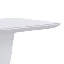 Memphis Small High Gloss Dining Table In White With Glass Top