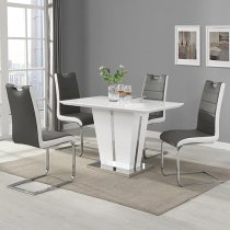 Memphis Small High Gloss Dining Table In White With Glass Top