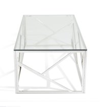 Betty Glass Coffee Table With Polished Stainless Steel Base