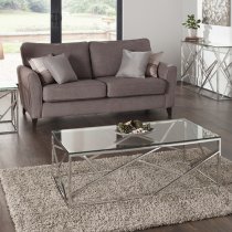 Betty Glass Coffee Table With Polished Stainless Steel Base