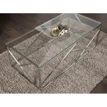 Betty Glass Coffee Table With Polished Stainless Steel Base