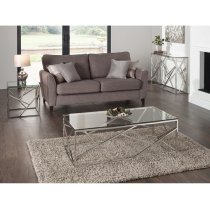 Betty Glass Coffee Table With Polished Stainless Steel Base