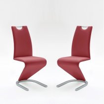 Amado Dining Chair In Bordeaux Faux Leather In A Pair