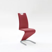 Amado Dining Chair In Bordeaux Faux Leather In A Pair