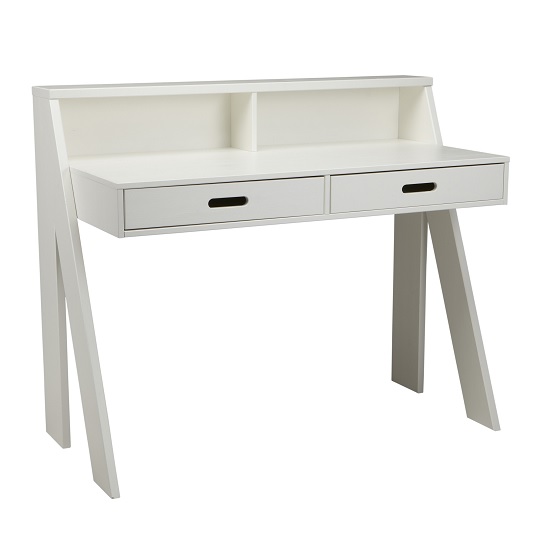 Zanbury Modern Wooden Computer Desk In White