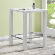 Jam Square Glass White Gloss Bar Table 4 Ripple Black Stools