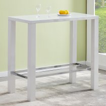 Jam Rectangular Glass White Bar Table 4 Ripple Black Stools