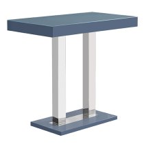 Caprice High Gloss Bar Table Rectangular Glass Top In Grey