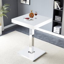 Topaz High Gloss Bar Table Square In White