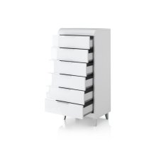 Kenia Contemporary Chest Of Drawers In White High Gloss