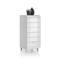 Kenia Contemporary Chest Of Drawers In White High Gloss