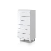 Kenia Contemporary Chest Of Drawers In White High Gloss